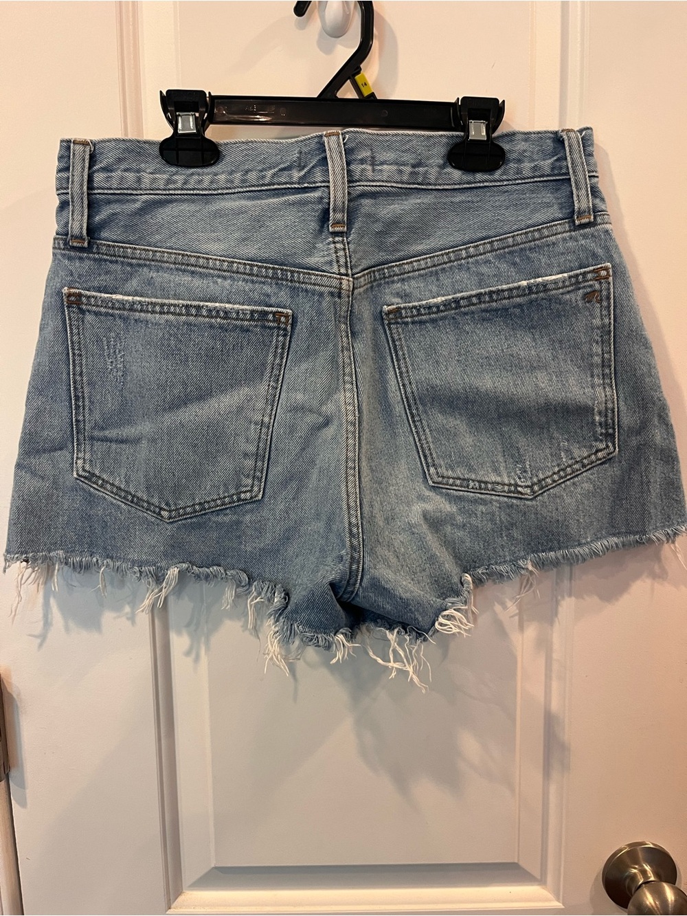 Madewell Light Wash Frayed Hem Denim Shorts - Picture 2 of 2